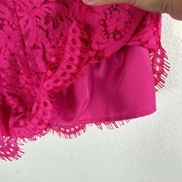 J. Crew Lace Peplum Sleeveless Top Tank Hot Pink size 00 - Picture 9 of 12